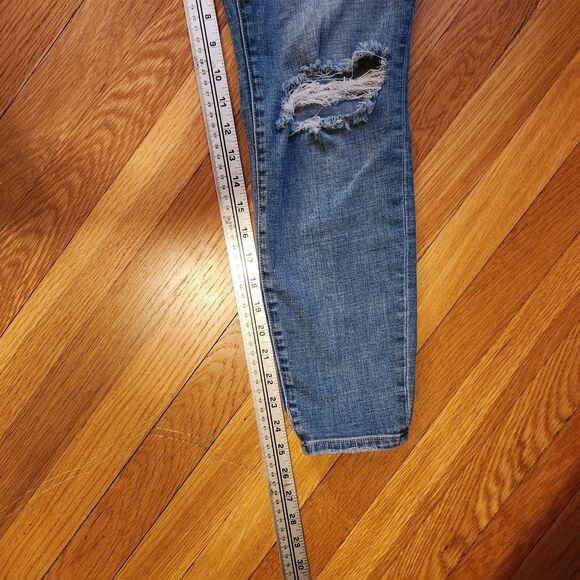 Good American Good Legs High Waist Ripped Crop Skinny Jeans In Blue617, Sz 6/28 - Picture 8 of 8